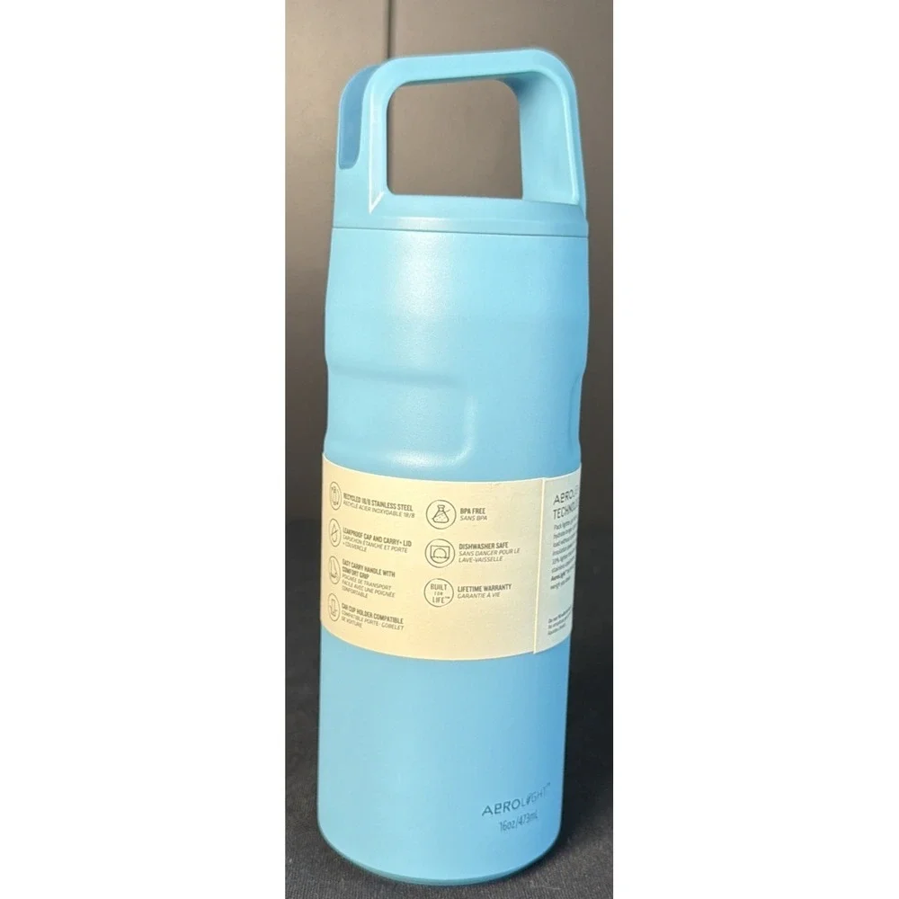 STANLEY 16oz - Blue The Aerolight Iceflow Bottle Cap Carry+Lid -  ALPINE - NWT - Picture 2 of 6